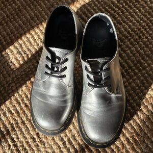 Silver Dr. Martens Oxfords